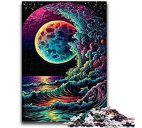 Puzzle 1000 pièces pour Adolescents et Adultes Jeu éducatif Familial à Vagues colorées, idéal comme Cadeau pour Toute la Famille 14 Ans et Plus 26x38cm