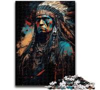 Puzzle 1000 pièces pour Adolescents et Adultes Jeu éducatif Familial sur Le thème des Guerriers amérindiens pour Toute la Famille 14 Ans et Plus, 50x75cm