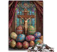 Puzzle 1000 pièces pour Adolescents et Adultes, Jeu éducatif sur Le thème de la Croix de Pâques, idéal pour Les Anniversaires et Noël, à partir de 14 Ans, 26x38cm