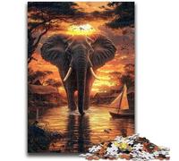 Puzzle 1000 pièces pour Adolescents et Adultes, Jeu éducatif sur Le thème des éléphants d'Afrique, idéal pour Les Anniversaires et Noël, à partir de 14 Ans, 50x75cm