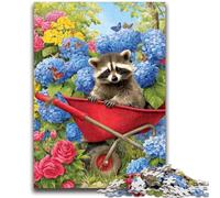 Puzzle 1000 pièces pour Adolescents et Adultes, Jeu éducatif sur Le thème du Raton Laveur de la Ferme, idéal pour Les Anniversaires et Noël, à partir de 14 Ans, 26x38cm