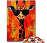 Puzzle 1000 pièces pour Adolescents et Adultes, Jouets girafes artistiques, Jeux éducatifs, Anti-Stress, Convient pour la décoration de Bureau, 26x38cm