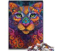Puzzle 1000 pièces pour Adolescents et Adultes, Jouets psychédéliques en Forme de Lion, Jeux éducatifs, Anti-Stress, décoration d'intérieur Unique et Cadeaux 50x75cm