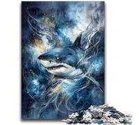 Puzzle 1000 pièces pour Adolescents et Adultes, Jouets puissants de Natation de Requins, Jeux éducatifs, Anti-Stress, Convient pour la décoration de Bureau 26x38cm
