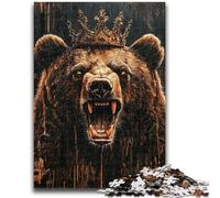 Puzzle 1000 pièces pour Adolescents et Adultes, King Brown Bear, Anti-Stress, défi Difficile, idéal pour la décoration de Bureau, 50x75cm