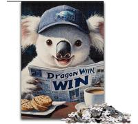Puzzle 1000 pièces pour Adolescents et Adultes Koala lisant Un Journal, Anti-Stress, défi Difficile, Cadeaux du Père Noël Secret (Taille 26x38cm)