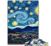 Puzzle 1000 pièces pour Adolescents et Adultes Le Ciel Nocturne de Van Gogh, Un défi Difficile à relever pour soulager Le Stress Idéal comme Cadeau pour Toute la Famille 26x38cm