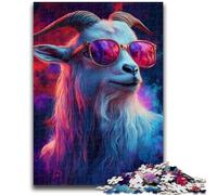Puzzle 1000 pièces pour Adolescents et Adultes Le Jeu éducatif Familial « Chèvre » est idéal comme Cadeau pour Toute la Famille 14 Ans et Plus 26x38cm