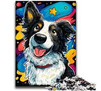 Puzzle 1000 pièces pour Adolescents et Adultes Le Jeu éducatif Familial Happy Shepherd Dog est idéal comme Cadeau pour Toute la Famille pour 14+ 50x75cm