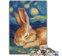 Puzzle 1000 pièces pour Adolescents et Adultes Le Jeu éducatif Familial Lapin Ciel étoilé est idéal comme Cadeau pour Toute la Famille 14 Ans et Plus 26x38cm