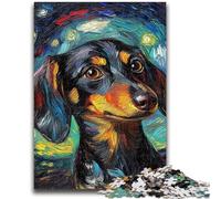 Puzzle 1000 pièces pour Adolescents et Adultes Le Jeu éducatif Teckel Ciel Nocturne est idéal comme Cadeau pour Toute la Famille 14 Ans et Plus 26x38cm