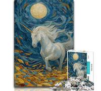 Puzzle 1000 pièces pour Adolescents et Adultes Licorne mystérieuse, Jeu éducatif Familial, décoration Murale, Cadeaux d'anniversaire et de Noël Uniques 50x75cm