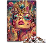 Puzzle 1000 pièces pour Adolescents et Adultes Lunettes de Soleil Femme Design Dynamique et Unique Expérience de Puzzle relaxante et stimulante 26x38cm