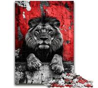 Puzzle 1000 pièces pour Adolescents et Adultes, Motif Animal Lion, Anti-Stress, séjour, Tuer Le Temps, liste de souhaits avec Le Père Noël, 26x38cm