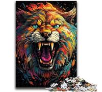 Puzzle 1000 pièces pour Adolescents et Adultes, Motif Animalier, psychédélique, Lion, Jeu de réflexion, décoration Murale, Cadeaux d'anniversaire et de Noël Uniques, 50x75cm