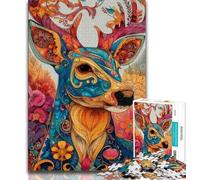 Puzzle 1000 pièces pour Adolescents et Adultes, Motif cerf, Jouets et Jeux éducatifs pour Adultes et Adolescents (Taille 75x50cm)