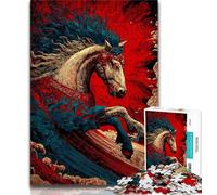 Puzzle 1000 pièces pour Adolescents et Adultes, Motif Cheval Chinois, Jeu éducatif, défi, Jouet, à Offrir en Cadeau à Toute la Famille (38x26cm)