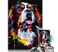 Puzzle 1000 pièces pour Adolescents et Adultes, Motif Chien Saint-Bernard, Jeu Familial Anti-Stress, défi Difficile, renforce l'amour Entre Couples, 38x26cm