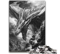 Puzzle 1000 pièces pour Adolescents et Adultes, Motif Dragon Volant Fantastique, Anti-Stress, défi Difficile, idéal pour la décoration de Bureau, 50x75cm