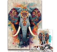 Puzzle 1000 pièces pour Adolescents et Adultes, Motif éléphant Fantastique, idéal pour entraîner Votre Cerveau et Vos Mains, Cadeau d'anniversaire, 26x38cm