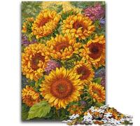 Puzzle 1000 pièces pour Adolescents et Adultes, Motif Fleurs et tournesols, Jeu éducatif pour Anniversaire et Noël, à partir de 14 Ans, 26x38cm