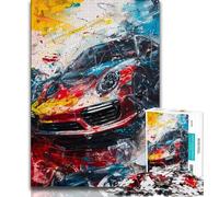 Puzzle 1000 pièces pour Adolescents et Adultes Motif Graffiti de Voitures de Sport idéal comme Cadeau pour Toute la Famille à partir de 14 Ans 75x50cm