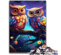Puzzle 1000 pièces pour Adolescents et Adultes, Motif Hibou coloré, 1000 pièces pour Adultes, Jeux éducatifs, Jouets à Faire soi-même, Superbes Cadeaux et Jouets (50x75cm)