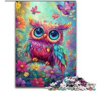 Puzzle 1000 pièces pour Adolescents et Adultes, Motif Hibou et Fleurs, à partir de 14 Ans, idéal pour décorer la Maison, à Offrir à Toute la Famille (Taille 50x75cm)