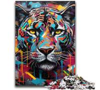 Puzzle 1000 pièces pour Adolescents et Adultes, Motif léopard Noir, 1000 pièces pour Adultes, Anti-Stress, Vacances à la Maison, Passe-Temps, Interaction Parent-Enfant (50x75cm)