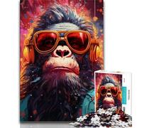 Puzzle 1000 pièces pour Adolescents et Adultes, Motif Singe coloré, Jouets éducatifs et éducatifs pour la Famille, pour renforcer l'amour Entre Les Couples, 75x50cm