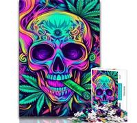 Puzzle 1000 pièces pour Adolescents et Adultes, Motif tête de Mort, Anti-Stress, idéal pour Les Vacances, Tuer Le Temps, liste de souhaits avec Le Père Noël (Taille 38x26cm)