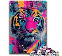 Puzzle 1000 pièces pour Adolescents et Adultes, Motif Tigre Graffiti, Anti-Stress, séjour, Tuer Le Temps, liste de souhaits avec Le Père Noël, 50x75cm