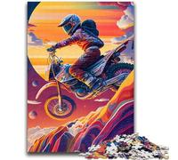 Puzzle 1000 pièces pour Adolescents et Adultes Motocross coloré pour Les 14 Ans et Plus Cadeaux intéressants pour la réduction du Stress pour Les Amis et la Famille 50x75cm