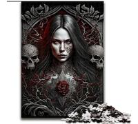 Puzzle 1000 pièces pour Adolescents et Adultes Mystérieuse Fille Gothique, Jeu Familial Anti-Stress, défi Difficile, Une œuvre d'art pour Les 14 Ans et Plus (Taille 50x75cm)