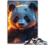 Puzzle 1000 pièces pour Adolescents et Adultes Panda Flamme pour Les 14 Ans et Plus Cadeaux intéressants pour la réduction du Stress pour Les Amis et la Famille 50x75cm