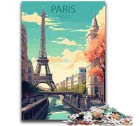 Puzzle 1000 pièces pour Adolescents et Adultes Paris France Jouet éducatif Anti-Stress Interaction Parent-Enfant pour Les Enfants de 14 Ans et Plus (Taille 38x52cm)