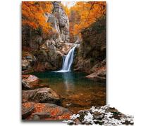Puzzle 1000 pièces pour Adolescents et Adultes, Paysage de Cascade d'automne, Jouets éducatifs, Anti-Stress, adapté à la décoration de Bureau, 50x75cm