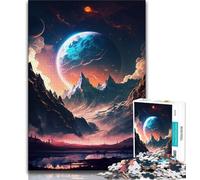 Puzzle 1000 pièces pour Adolescents et Adultes Paysage de l'aube de la planète 1000 pièces pour Adultes offrez-Le comme Cadeau pour Toute la Famille à partir de 14 Ans 38x26cm