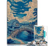 Puzzle 1000 pièces pour Adolescents et Adultes Paysage de Style Japonais 1000 pièces pour Adultes avec Affiche Assortie et fiche de Questions pour Les 14 Ans et Plus 38x26cm