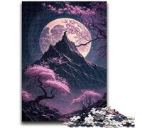 Puzzle 1000 pièces pour Adolescents et Adultes Paysage Japonais Néon Anti-Stress Défi Difficile avec Affiche et fiche de Questions-réponses Assorties 26x38cm