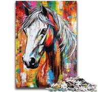 Puzzle 1000 pièces pour Adolescents et Adultes, Peinture à l'huile, Cheval, Jouet éducatif et intellectuel, idéal comme Cadeau, 50x75cm