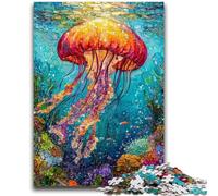 Puzzle 1000 pièces pour Adolescents et Adultes Peinture à l'huile de méduses Soulagement du Stress Séjour Tuer Le Temps Liste de souhaits avec Le Père Noël 26x38cm