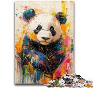Puzzle 1000 pièces pour Adolescents et Adultes, Peinture à l'huile de Panda, Anti-Stress, défi Difficile, décoration d'intérieur Unique et Cadeaux 50x75cm