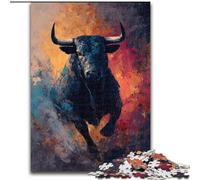 Puzzle 1000 pièces pour Adolescents et Adultes, Peinture à l'huile de Taureau, Anti-Stress, défi Difficile, Cadeaux du Père Noël Secret (Taille 26x38cm)