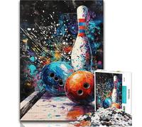 Puzzle 1000 pièces pour Adolescents et Adultes Peinture de Boule de Bowling Puzzle 1000 pièces Jeu Stimulant Jouets décoration Murale Cadeaux d'anniversaire et de Noël Uniques 26x38cm
