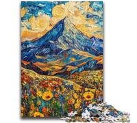 Puzzle 1000 pièces pour Adolescents et Adultes Peinture de Montagne par Van Gogh Design Vibrant et Unique Expérience de Puzzle relaxante et stimulante 26x38cm