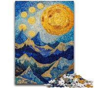 Puzzle 1000 pièces pour Adolescents et Adultes Peinture de Montagne par Van Gogh Jouets Jeux éducatifs Soulagement du Stress Décoration d'intérieur Unique et Cadeaux 26x38cm