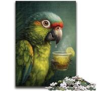 Puzzle 1000 pièces pour Adolescents et Adultes Perroquet Buvant Une Boisson Jeu éducatif Familial idéal comme Cadeau pour Toute la Famille pour 14+ 26x38cm