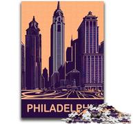 Puzzle 1000 pièces pour Adolescents et Adultes Philadelphie en Violet, Jouet éducatif Anti-Stress, Interaction Parent-Enfant pour Les Enfants de 14 Ans et Plus (Taille 38x52cm)