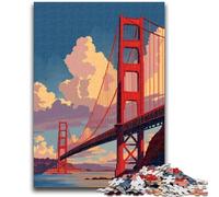 Puzzle 1000 pièces pour Adolescents et Adultes Pont de San Francisco Puzzle 1000 pièces, Jouets éducatifs, Jeux Anti-Stress, Cadeaux d'anniversaire et Cadeaux Uniques (75x50cm)